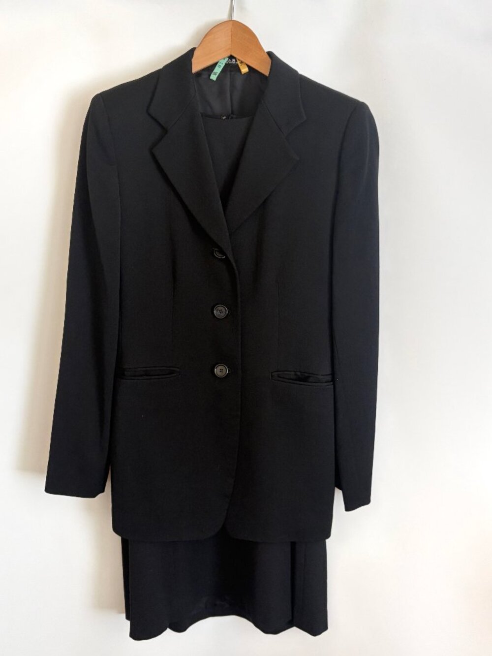 COMME ÇA DU MODE Wool Jacket & Sleeveless Dress Size M Black